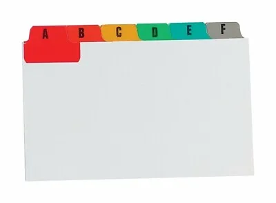 A-Z 5X3 Inch Multi Coloured Guide Index Record Card  (127 X 76 Mm) Pack Of 24 • £3.49