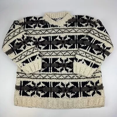 LaPaz Adult Size L 100% Wool Ecuador Fair Isle Heavy Knitted Sweater *Read • $21.99