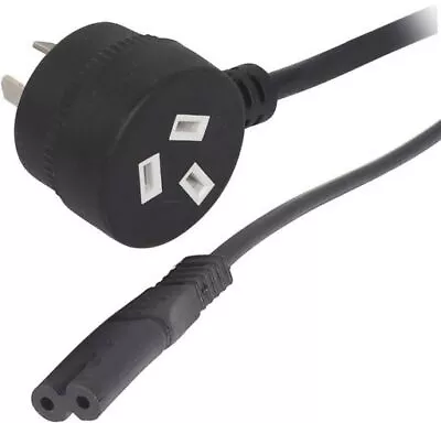 $16.95 • Buy 3m IEC C7 Female To Piggy Back 240V Mains Plug Power Cable