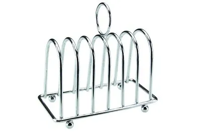 £5.79 • Buy Apollo 6 Slice Chrome Silver Toast Rack Slices Serving Stand Holder New