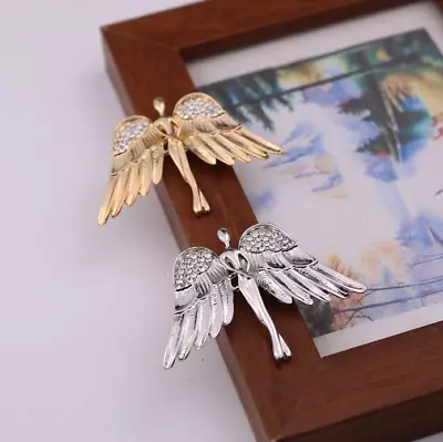 Elegant Angel Brooches Crystal Brooch Pin For Men Women - Silver&gold • £4.80