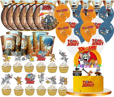 40Pcs Tom And Jerrys Party Supplies Including 20 Plates 20 Napkins For Kids Birthday Party Supplies Sf1