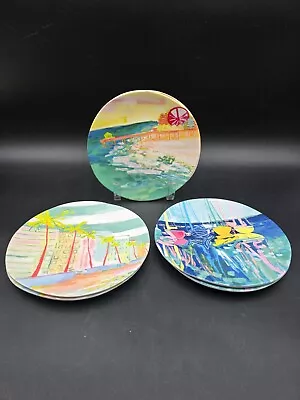 Set Of 6 Anthropologie Summer Melamine Plates 6 3/4” Blakely Made • $64.99