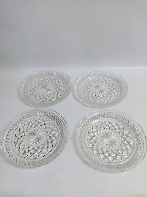 Set Of 4 Vintage Crystal Dessert Plates 6 Inch #141 • $25