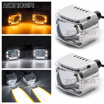 LED High Beam Projector Lens Turn Signal Angel Eyes H1 H7 9005 9006 Headlight • $79.89