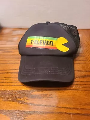 Limited Edition Pac-Man 7-Eleven 7-11 Trucker Hat Snapback In Black Namco • $7.99