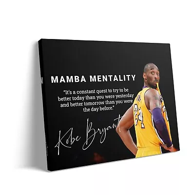 Mamba Mentality Canvas Wall Art Kobe Bryant Poster Kobe Bryant Canvas Framed • $19.99