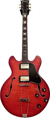 1973-75 Ventura ES-335 Style Semi Hollow Guitar Flame Maple Trans Red W/OHSC • $1299.99