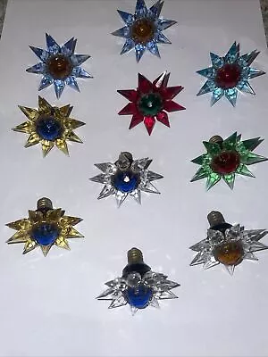 Lot 9 Antique MATCHLESS STAR CHRISTMAS LIGHTS Ornaments Working Various Colors • $113.50