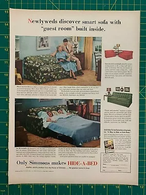 1953 Vintage Simmons Hide-A-Bed Sectionals Town And Country Sofa Print Ad D1 • $8.89