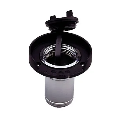 Perko Marine Boat Fuel Gas Deck Fill W/Cap 1.5inch Hose Chrome Zinc Black Flange • $32.65