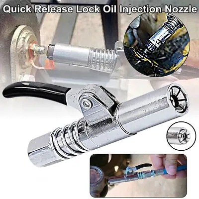 10000PSI Grease Gun Coupler Quick Release Lock Oil Injection Nozzle Professional • $11.39