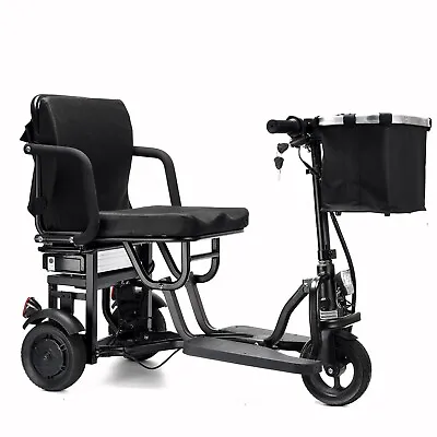 Folding Mobility Electric Trike 36v 600w Dual Motor Lithium Black 39x20x33 Inch • $790