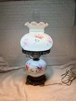 Hurricane Lamp Vintage Parlor Gone With The Wind 3 Way Electric 16 X 6 • $200