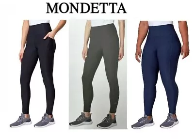 Mondetta Women's High Waist Active Legging Side Pockets Mesh Ankle Detail NWT • $12.99