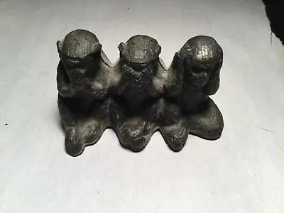 $4.99 • Buy Vintage Bronze See,hear,speak No Evil Monkey Figurine