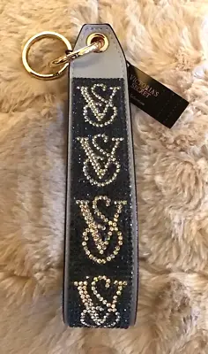 Victoria Secret VS Logo Rhinestone Bling Keychain Wristlet Blue Brand New • $23.99