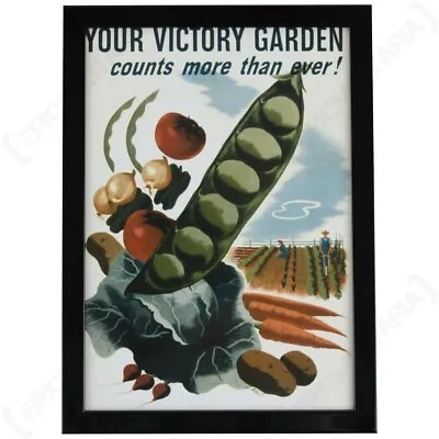 WW2 American Your Victory Garden Counts Framed Print-A4 Size • $32.14