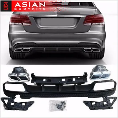 For Mercedes Benz E Class W212 AMG E63 REAR DIFFUSER With EXHAUST TIPS Muffler  • $299