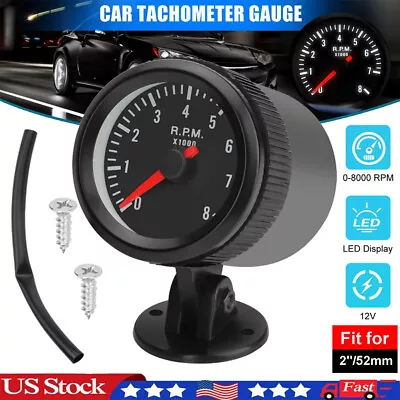 2  52mm Universal Car Electrical Tachometer Gauge For 0-8(x1000) RPM LED Display • $14.90