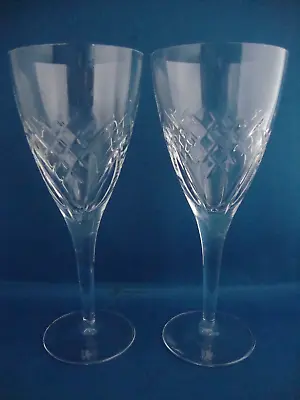 2 X Edinburgh Crystal Torrent Cut Pattern Water Goblets Large Wine Glasses Sgd • £34.95