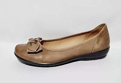 £29.99 • Buy Hotter Jewel Tan Brown Leather Shoes UK 6 Ballerina Pumps Comfort Concept 