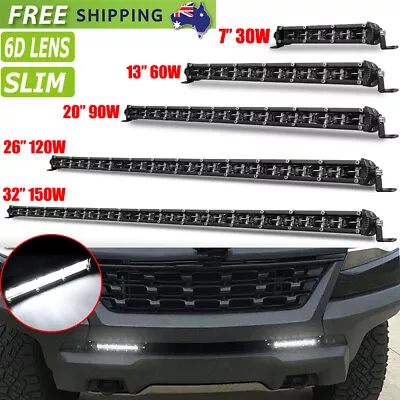 Slim Single Row 7 /13 /20 /26 /32 Inch LED Light Bar Off Road Driving ATV SUV 6D • $20.99