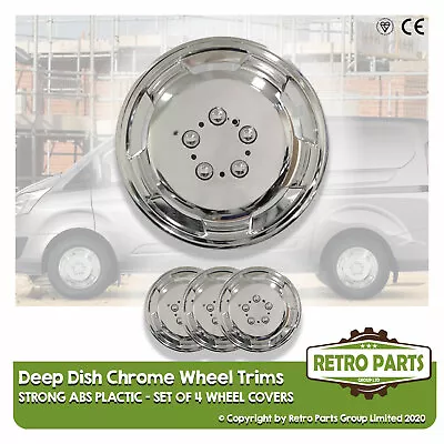 15 Inch Chrome Deep Dish Van Wheel Trims For VW Vans Hub Caps Covers • $56.66