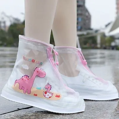 Cartoon Rain Shoes Cover Waterproof Galoshes Elastic Rain Boot  Children Kids • £9.07