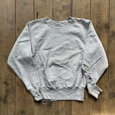 Champion Sweatshirt Vintage Y2K Blank Reverse Weave Jumper Grey Mens Small • £20