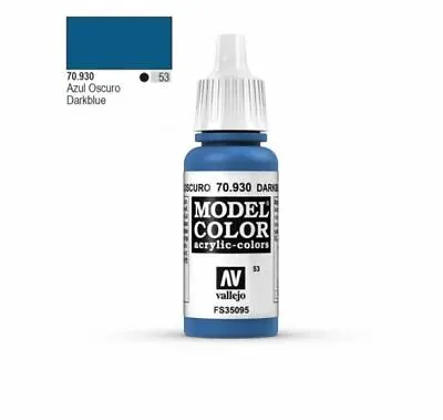 £2.85 • Buy AV Vallejo - Model Color Acrylic Paint 930 Dark Blue 17ml (53)