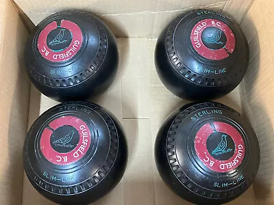 £120 • Buy Set Of 4 Almark Lawn Bowls - Sterling Slim-line Size 1HM. Black