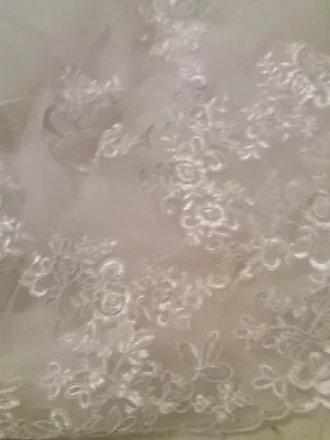 £3.85 • Buy Wedding  Vail With Embroidery Lace Edge, 3ft Long For Women 5'7   It Drops. Tray