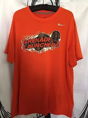 Nike Men Orange Short Sleeve T Shirt Grenade Launchers #33 XL X-LARGE 38440-888 • $17.09