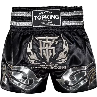 TKB Top King TKTBS234 Muay Thai Boxing Shorts Kickboxing MMA Black Free Shipping • $39.99