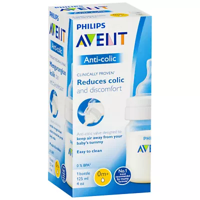 Philips Avent Anti-Colic Feeding Baby Bottle 0M+ 125mL BPA Free Easy Clean 1Pc • $18.48