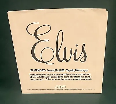 Elvis Presley JH-13302 The Impossible Dream PROMO Not For Sale 45 W/Sleeve 1982 • $43.96