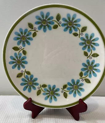 Vintage Mikasa Cera-stone Plate Garland Japan 60s Turquoise 10 3/8” READ • $10.18