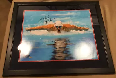 Michael Phelps Swimming Signed 16x20 Framed Matted Photo Dual COA • $499.23
