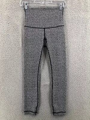 Lululemon Leggings Yoga Pants Houndstooth Print Women's Size 4 Black White 6199 • $28.01