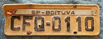 Real Vintage Brazil Brasil License Plate SP Boituva CFQ-0110 CFQ0110 USA Seller • $24.99