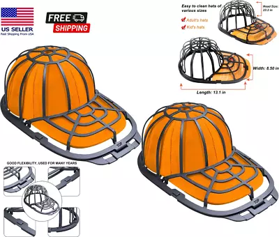 2 Pack Hat Washer Baseball Cap Cleaner Machine Washing Cage Holder Frame Net BL • $12.89