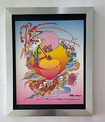 Peter Max | Vintage Print Signed | Mounted & Framed In New Silver Buy It Now! • $149