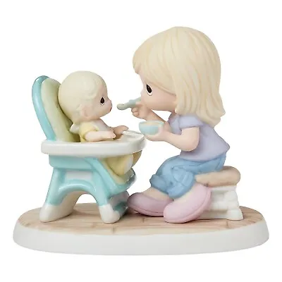 Love At First Bite Figurine By Precious Moments Mom Feeding Baby In Highchair • $69.99