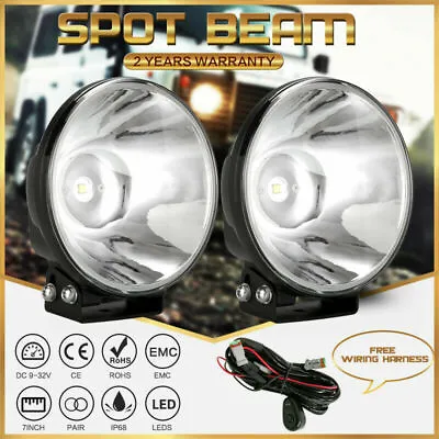 Pair 7 Inch LED Driving Lights Slim Spotlights REPLACE HID 12V 24V Headlight 4x4 • $74.88