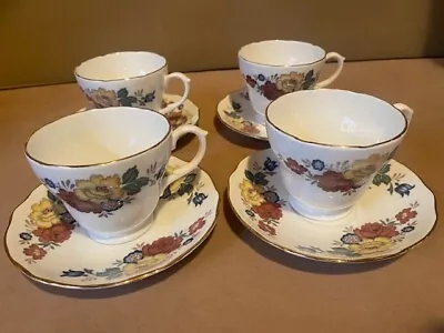 £15 • Buy Vintage Duchess Bone China Tea Cup And Saucer Set 4 Cups, 4 Saucers