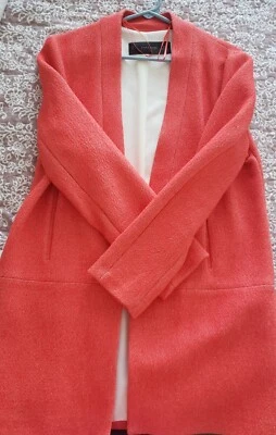 $40 • Buy Zara Boxy Long Blazer-Coral-Large