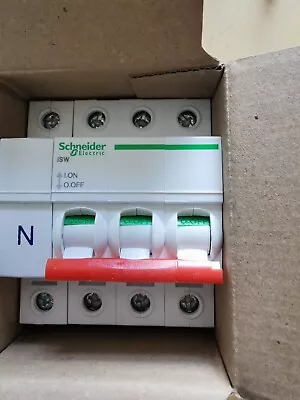 Schneider 125 A Main Switch Acti9 / Ikq 3p+n Isolator 3 Phase/neutral Sea91253n • £31