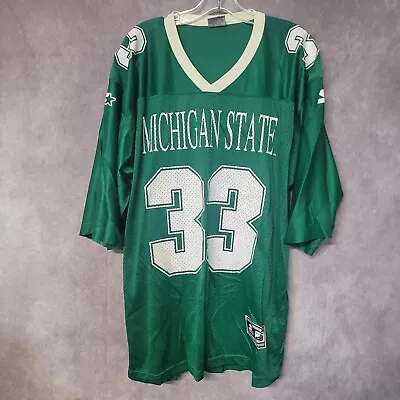 Vintage 90s Starter Michigan State MSU Spartans 33 Football Jersey Mens 48 L • $39.99