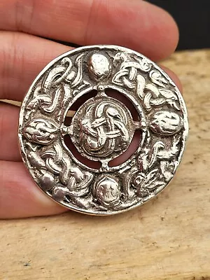 Vintage Sterling Silver Celtic Style Brooch. H&I. Edinburgh. Hallmarked. 27gms • £9.99